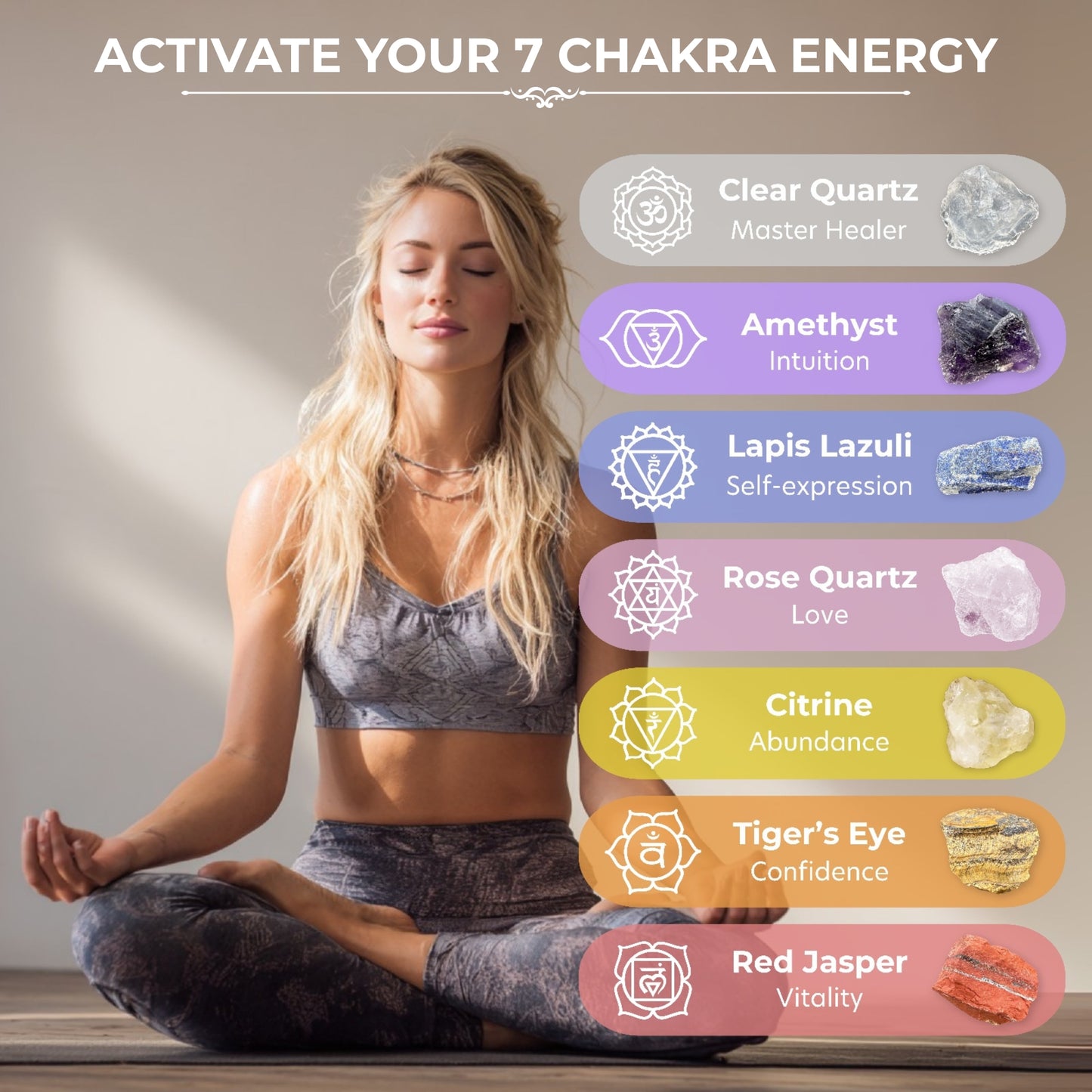7 Chakras Healing Crystals Collection